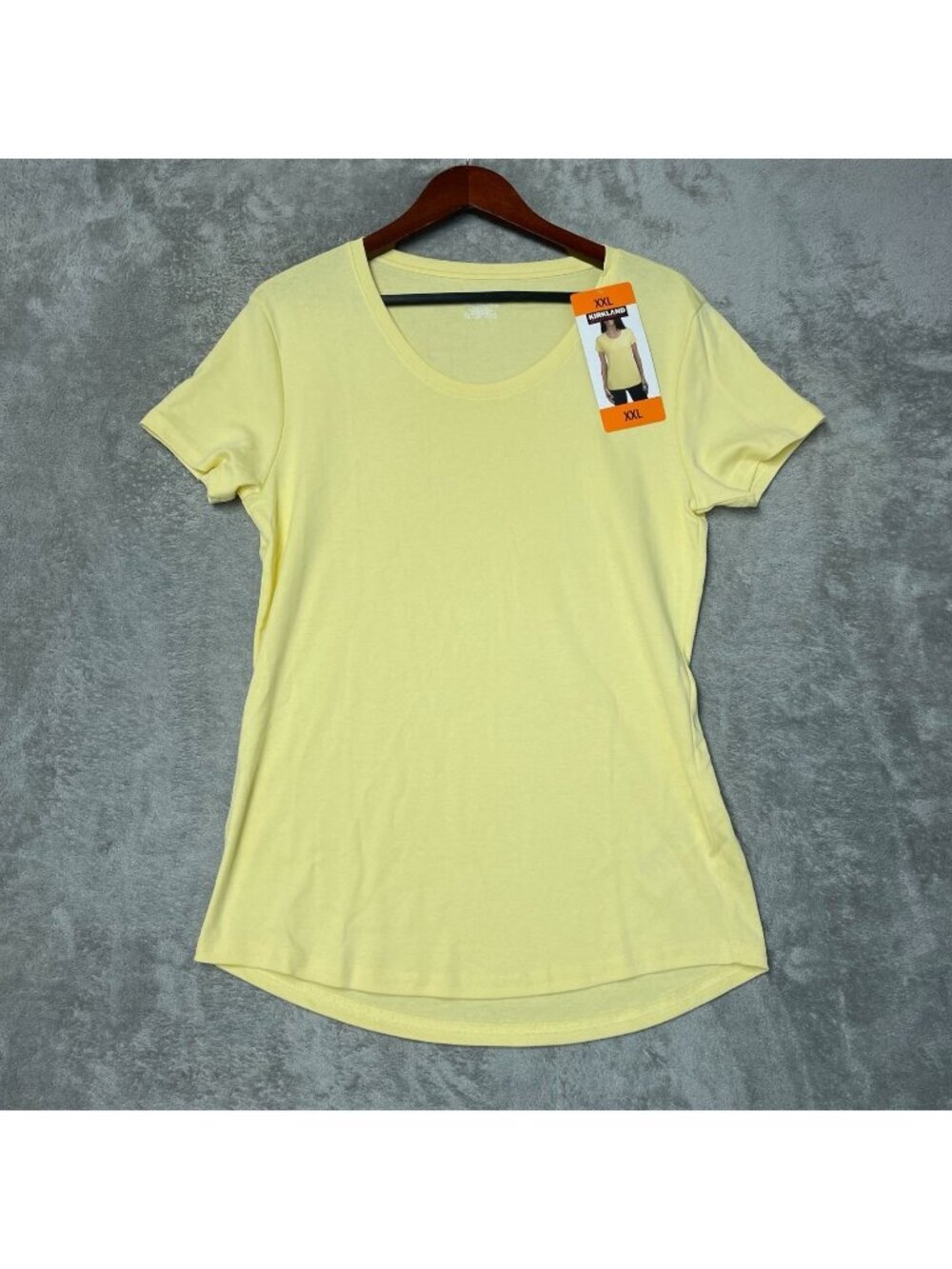 NWT Kirkland Signature Women's XXL Yellow Pima Cotton Fitted T-Shirt C0667